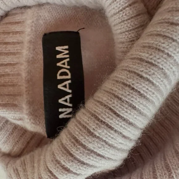 NAADAM Cashmere Turtleneck Dress - Pale Gray - Size S - Picture 3 of 6